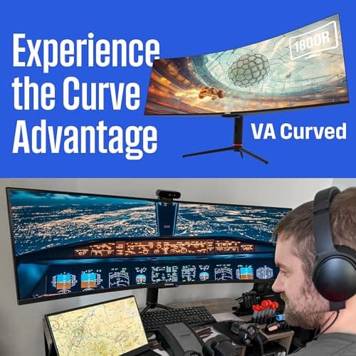 Westinghouse 49 Inch Curved Ultrawide Gaming Monitor, 144Hz, AMD FreeSync Support, Low Motion Blur, R1800 Curve, 3840x1080, for PC Games with Built in Speakers, 2X DisplayPort, 2X HDMI