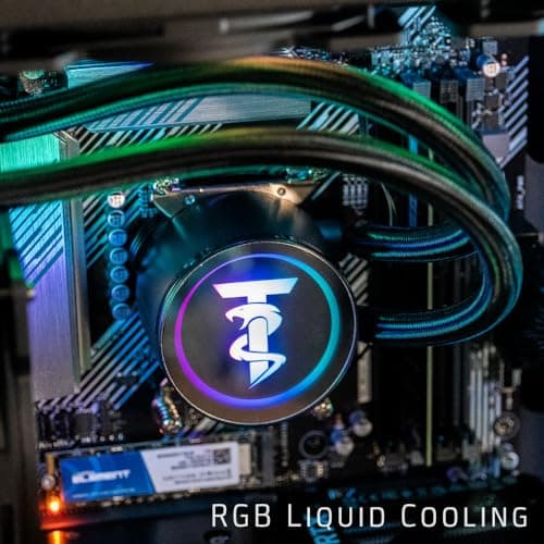 ViprTech Overlord 2.0 Liquid-Cooled PC - AMD Ryzen 7 5700X (4.6Ghz Turbo), RTX 4070 Super 12GB, 32GB DDR4 3200, 2TB NVMe SSD, 800W Gold PSU, VR-Ready, WiFi BT, Win 11, Gaming Desktop Computer