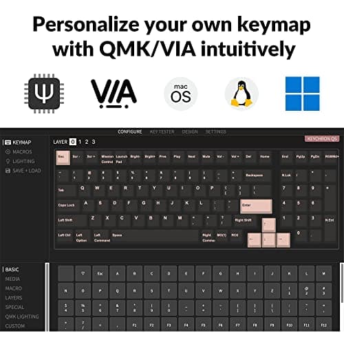 Keychron Q5 RGB QMK/VIA Programmable Macro Wired Custom Mechanical Keyboard with Hot-Swappable Gateron G Pro Red Switch, 96% Layout Full Aluminum Double Gasket for Mac Windows Linux(Blue)