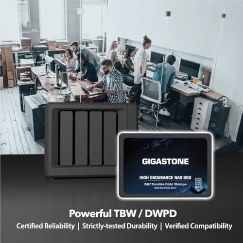 Gigastone 2TB NAS SSD Drive (4-Pack) 24/7 Durable TLC High Endurance RAID Data Storage Network Attached Storage 2.5" SATA Internal Solid State Hard Drives