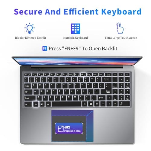 16 Inch Laptop Computer, Gaming Laptop 2025, 16GB RAM 1TB SSD, N150 Processor(Up to 3.6GHz), FHD 1920 * 1200, 180° Open, Backlit, BT4 WIFI5, Windows 11 Pro, 6000 mAh Battery, Student
