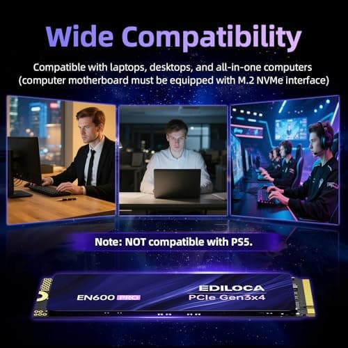 EN600 PRO SSD 256GB PCIe 3.0 Gen 3x4, NVMe M.2 2280, Up to 2800MB/s, Internal Solid State Drive, SLC Cache 3D NAND TLC, Graphene Cooling Sticker, Storage for PC, Desktop and Laptops