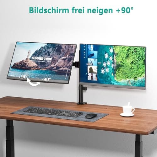 WALI Dual Monitor Desk Mount, Monitor Stand for 2 Monitors Up to 27inch, Dual Monitor Mount Max 22lbs for Home, Office, School (M002), Black