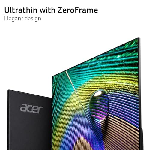 acer SB240Y G0bi 23.8" IPS Full HD Ultra-Slim Edge-to-Edge Gaming Office Monitor | Adaptive-Sync Support (FreeSync Compatible) | Up to 120Hz Refresh | 1ms (VRB) | Tilt | HDMI & VGA Ports | Black