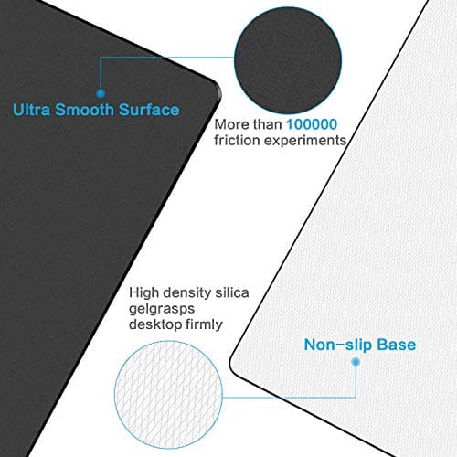 Hard Mouse Pad,Unique 3 Layers Mouse Pad with Plastic Surface,Compatible with High DPI Mice Quick Gestures Enhance Precision for Gaming and Office-Large (11.6"x9.5") Black (Black - 1 pc)