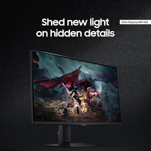Samsung 27-Inch Odyssey G50D Series QHD Fast IPS G-Sync Compatible Gaming Monitor, 1ms, VESA DisplayHDR 400, 180Hz, AMD FreeSync, Adjustable Stand, Eye Saver Mode, LS27DG500ENXZA