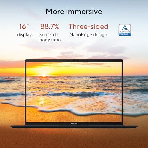 ASUS Vivobook 16 Laptop, Copilot+ PC, 16” WUXGA 60Hz Display, AMD Ryzen AI 7 350 with XDNA NPU, AMD Radeon Graphics, 16GB RAM, 1TB SSD, Quiet Blue, M1607KA-DS76