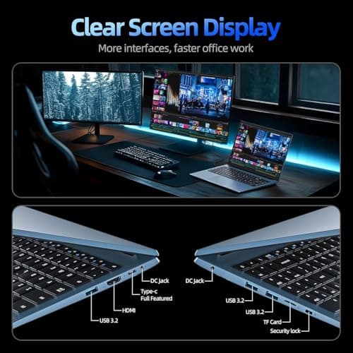 SGIN Laptop Computer 15.6 Inch, 11 Home Laptops with 4GB RAM 128GB SSD, Celeron N4000 Processor Notebook, BT4.2.0, HDMI, 7000mah, WiFi, UHD Graphics 600, Type-C, 2.4/5G WiFi