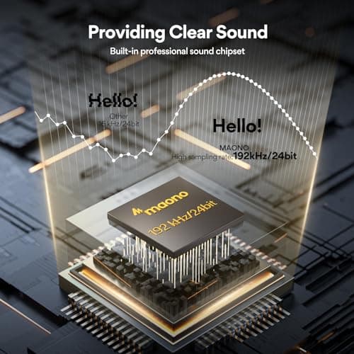 USB Microphone, MAONO 192KHZ/24Bit Plug & Play PC Computer Podcast Condenser Cardioid Metal Mic Kit with Professional Sound Chipset for Recording, Gaming, Singing, YouTube (AU-A04)