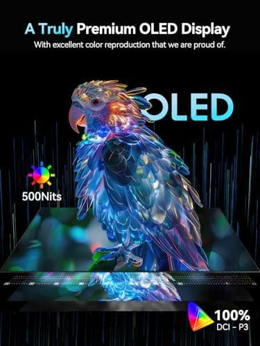 Newsoul 16" OLED Portable Monitor, Laptop Screen Extender 3K 2880x1800 120Hz 0.1ms Response, 500 Nits Brightness, 100000:1 Contrast, 100% DCI-P3 Ultra-Slim Travel Monitor for Phone Game Consoles