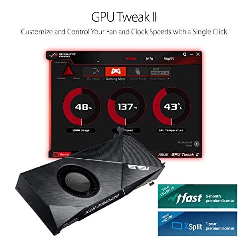 ASUS GeForce RTX 2060 6G Turbo Edition GDDR6 HDMI DP 1.4 Graphics Card (TURBO RTX2060-6G)