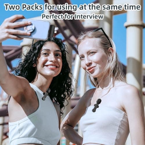 Wireless Lavalier Microphone for iPhone Android iPad - Noise Cancelling Mini Phone Microphone USB C, Cordless Lav Lapel Mic for Video Recording Vlogging YouTube TikTok Podcast