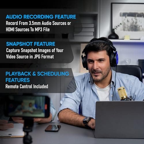ClearClick 4K HD Video Capture Box 2.0 (Second Generation) - Record Audio and Video from 4K HDMI Sources [Content-Protected Sources Not Supported] - Saves onto USB Flash Drive or MicroSD Card
