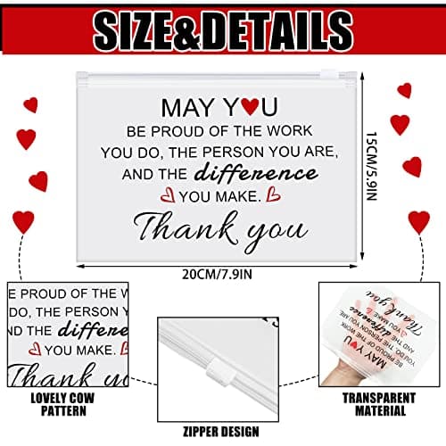 Sunnyray 60 Pcs Housekeeping Week Gifts Bulk 2025 Appreciation Gift Makeup Cosmetic Bag Bulk Thanks for Women Nurse Teacher Social Worker(Be Proud of the Work You Do)