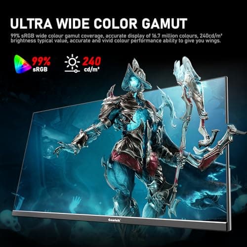 24.5 Inch IPS PC 200Hz Gaming Monitor, FHD 1080p Screen, 1ms Without Bezel, freesync, 99% sRGB, 178 ° Angle View, HDMI、DisplayPort, Compatible with Wall mounting 75 * 75MM - Black