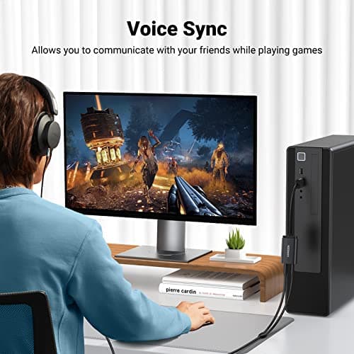 UGREEN USB to Audio Jack Sound Card Adapter with Dual TRS 3-Pole 3.5mm Headphone and Microphone USB to Aux 3.5mm External Audio Converter for Windows Mac Linux PC Laptops Desktops PS5 Switch 2