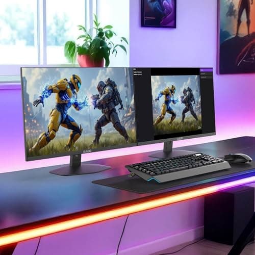 Kado Dual Monitor Setup - 2-Pack 27" 1920x1080 Computer Monitor 75Hz VESA Mount HDMI Office Gaming Hybrid Built-in Speakers (E27X Dual Series)