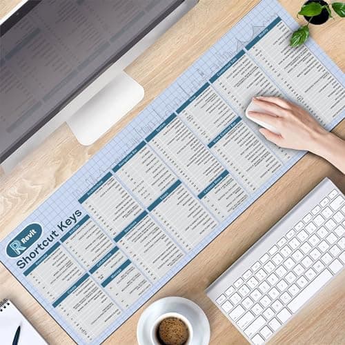 Autodesk Revit Shortcut Keys Mouse Mat, Revit Cheat Sheet Revit Quick Reference Extra Large Mousepad Gift for Architect Office Desk Decor Desk Mat KMH