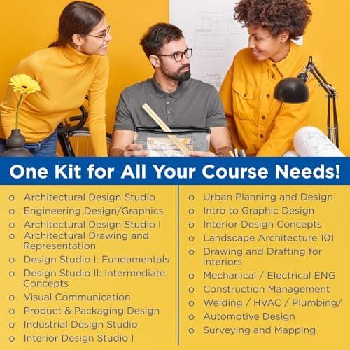 ALVIN Academy Drafting, Drawing and Design Signature Kit | 17 Pieces | Class Tools for Geometry, Architecture and Engineering Students | - Model DDKS3