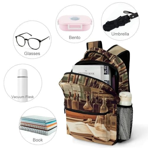 Vintage Chemistry Lab Backpack for Men Women Daypack Carry On Backpack for Travel Business Work Laptop Bag