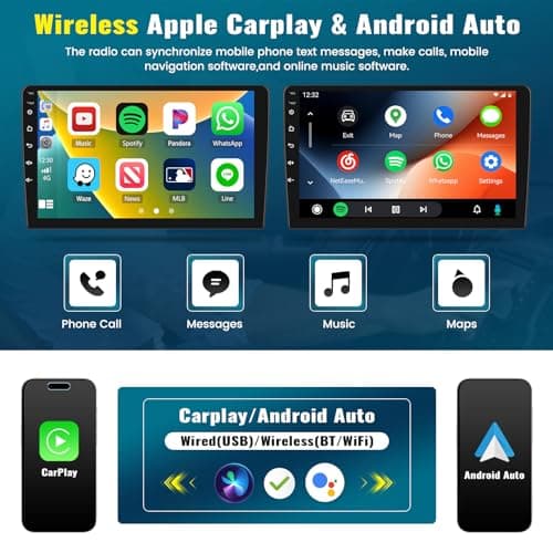 [8 Core 4G+64G] Android 13 Car Stereo for Dodge Ram 1500 2500 3500 2013-2019 with Wireless Apple Carplay Android Auto,9'' HD Touchscreen Dodge Ram Radio with WiFi,GPS/Bluetooth FM/RDS +Backup Camera