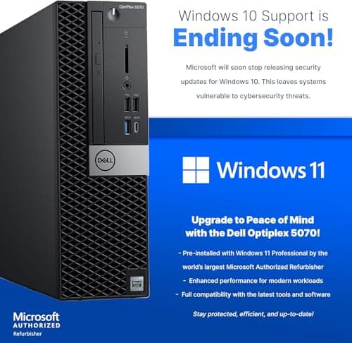 Dell Workstation 5070 PC Computer, Intel i5-9500, Editing/Design Nvidia Quadro P620, Crucial 32GB RAM, 1TB NVMe M.2, Windows 11 Pro, WiFi, Cherry Keyboard & Mouse, Office Desktop Computers (Renewed)