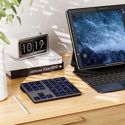 Doohoeek Bluetooth Shortcut Keyboard for Adobe Photoshop for PC Computer, Desktop, iPad & MacBook, PS Shortcut Hotkeys Keypad Rechargeable with 7-Color Backlit Key for MacOS, iOS & Windows