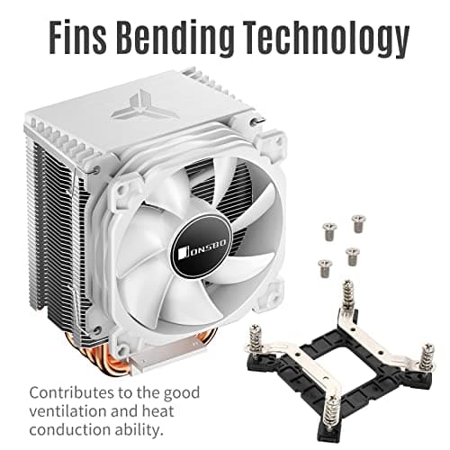 Jonsbo CR1400 RGB CPU Air Cooler, 4 Heat-Pipes, 126mm RGB CPU Fan, Removable 92mm PWM Fans, Fins Bending, 4-pin RGB CPU Cooler, RGB Lighting for AMD Ryzen/Intel LGA 1700 115X, White
