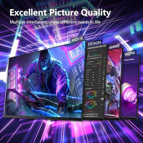 24 Inch Curved Gaming Monitor 180hz Full HD 1080P Frameless AMD FreeSync Eye Care DisplayPort HDMI Wall Mountable 250cd/m² Brightness 99% sRGB AMD FreeSync Flicker-Free Blue Light Filter
