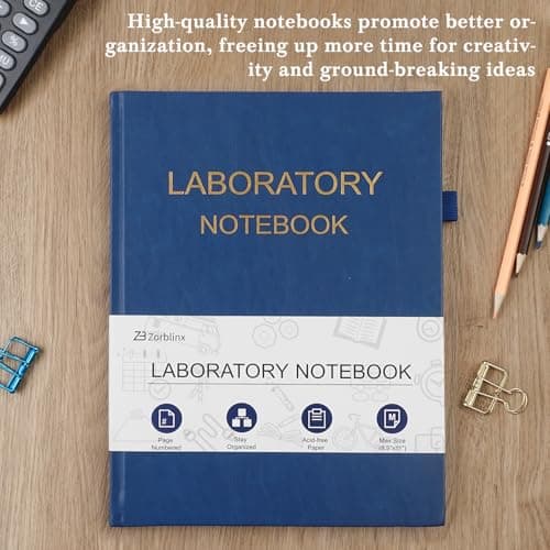 Lab Notebook - Chemistry Laboratory Notebook for Student, Professional Engineering Paper Notebooks for Work 8.5" X 11", Grid Notebook Quad Ruled Science Lab Book for Graphing - Blue