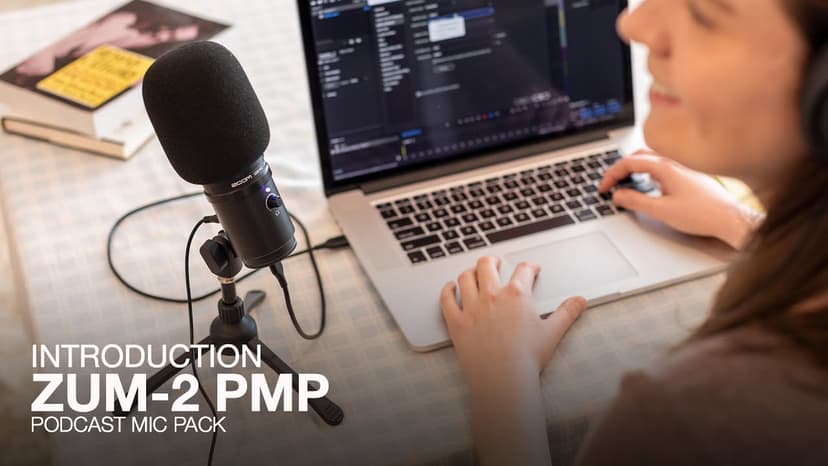 Zoom ZUM-2 Podcast Mic Pack, Podcast USB Microphone, Headphones, Tripod, Windscreen, USB Cable, For Recording and streaming Podcasts, Music, Voice-Overs, and more,Black