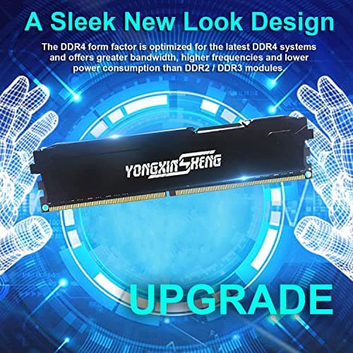 DDR4 3600MHz 16GB Desktop RAM PC4-28800 UDIMM Non-ECC Unbuffered 1.35V 288-Pin CL18 PC Computer Memory Upgrade Module Memory Support XMP 2.0 Auto Overclocking