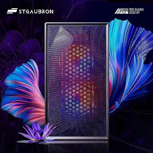 STGAubron Gaming PC, GeForce GTX 1660 Super 6G, Intel Core i3-10100F up to 4.3G, 16G DDR4, 1T SSD, WiFi, BT 5.0, RGB Fan x3, RGB BT Sound Bar, RGB BT Gaming Mic, Windows 11 Home