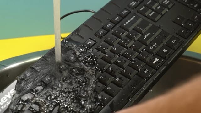 WetKeys Professional-Grade Full-Size ABS Plastic Washable Keyboard with 10-Key Number-pad (USB) (Black) | KBWKABS104-BK