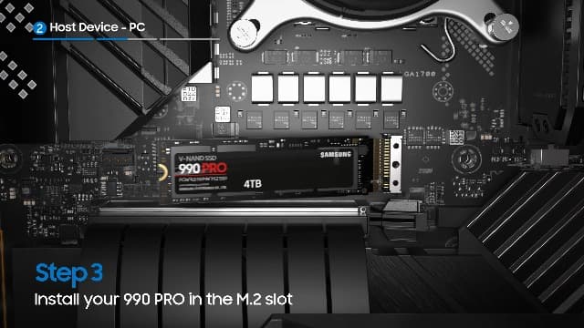 SAMSUNG 990 PRO w/ Heatsink SSD 2TB, PCIe Gen4 M.2 2280 Internal Solid State Hard Drive, Seq. Read Speeds Up To 7,450MB/s for High End Computing, Workstations, Compatible w/ PlayStation 5, MZ-V9P2T0CW