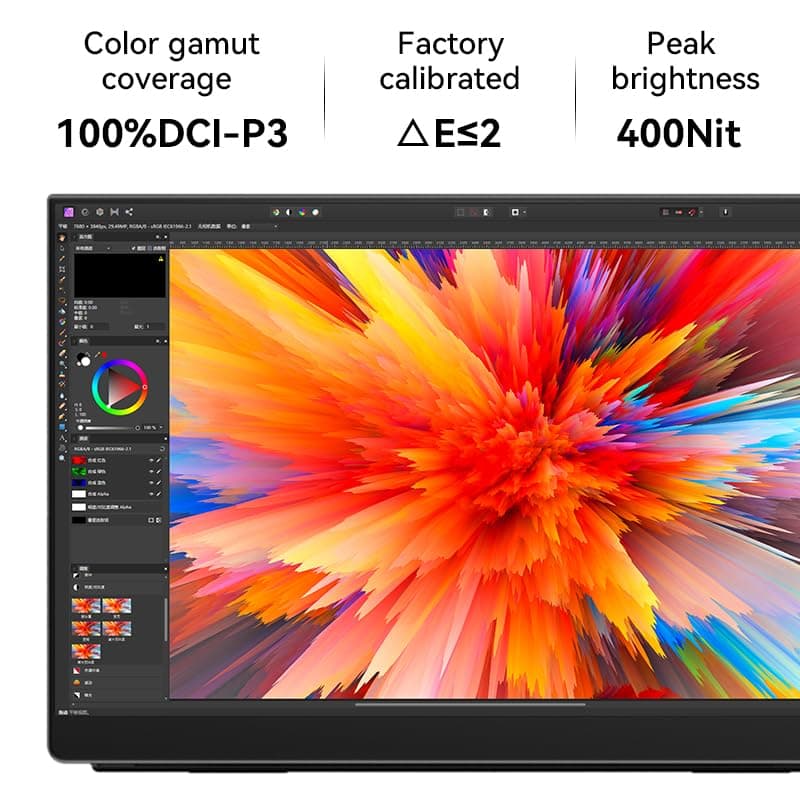 Q3 Touchscreen with Stylus, 16" 16:10, 2.5K IPS, 400 Nit Brightness, 2560x1600 Resolution Screen, Portable Monitor Display, for Gaming, Office, and Digital Art.