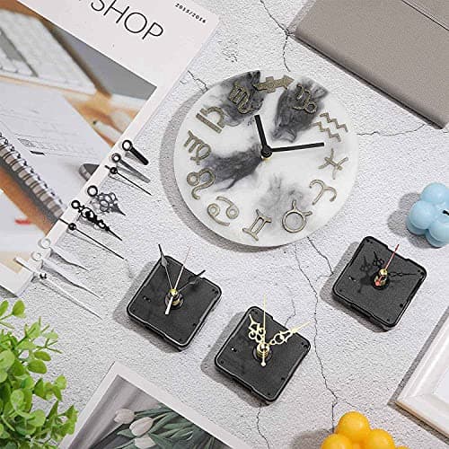 5 Pcs Clock Movement Mechanism Parts Silence Quartz DIY Wall Clock with 7 Different Pairs Clock Hands Replacement Kit