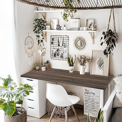 Kaboon 60x24 inches Tabletop, Solid One-Piece Desktop for Sit Stand Desk, Double Desks, L Desk DIY,Wood Countertop Home or Commercial Use 1 inch Thick, Eucalyptus/Rustic Wood, 23.62" D x 59.1" W