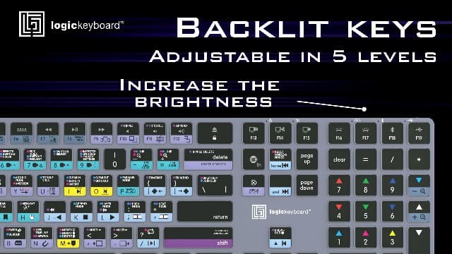 Logickeyboard Wireless Backlit 'Titan' Designed for Editing in Blackmagic's Davinci Resolve • p/n LKB-RESB-TM-US