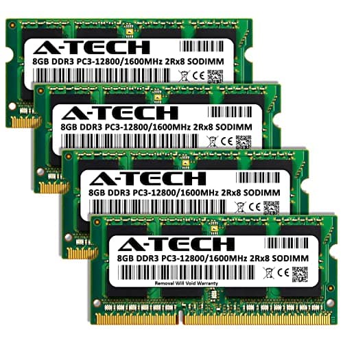 A-Tech 32GB Kit (4x8GB) RAM for Apple iMac (Late 2012, Late 2013, Late 2014, Mid 2015) | DDR3 1600MHz PC3-12800 SODIMM 204-Pin Memory Upgrade