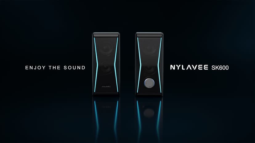 Computer Speakers, Bluetooth 5.0 Hi-Fi Stereo PC Speakers, 4 Dynamic Lighting Modes, AC Adapter Powered and 3.5mm AUX-in Computer Speakers for Desktop PC, Monitor, Laptop, Tablet, Phone