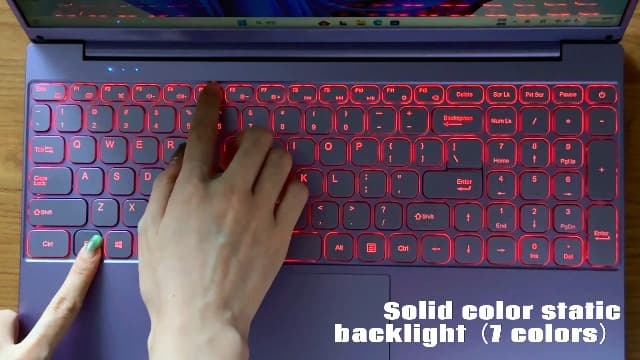 16" Purple Laptop - 12th Gen Intel N95, 12GB LPDDR5 RAM, 1TB NVMe SSD, 2K FHD IPS Display, 7-Color Backlit Keyboard, Fingerprint, Win11 Pro/Office 2019 | Lightweight for Study Work & Play