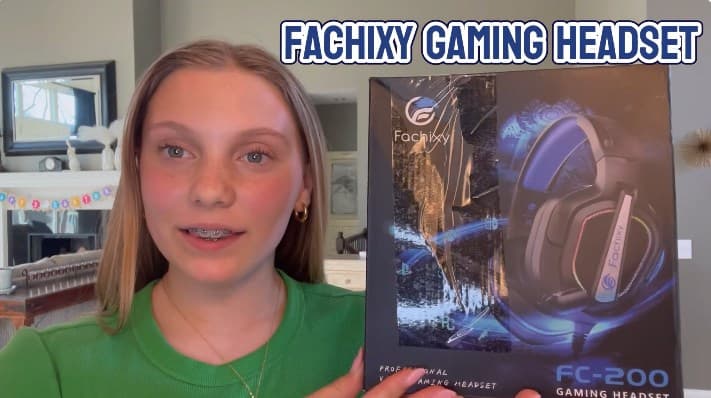 Fachixy FC200 PC Gaming Headset for PS4, PS5, Switch, Xbox One, Mac, Noise Canceling Headphones with Microphone, Computer Headset with 3.5mm Jack & RGB Light