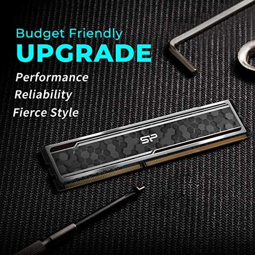 Silicon Power Value Gaming DDR4 RAM 16GB (2x8GB) 3200MHz (PC4 25600) CL16 1.35V Desktop Memory Module with Heatsink Camouflage Grey SP016GXLZU320BDAJ5