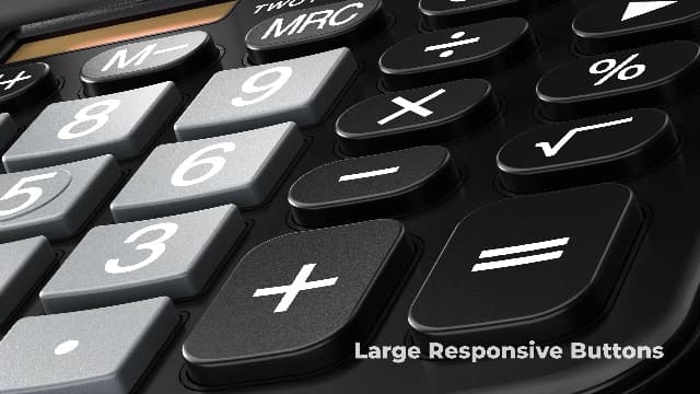 CATIGA 12 Digits Desktop Calculator with Large LCD Display and Sensitive Button, Dual Solar Power and Battery, Standard Function for Office, Home, School, CD-2786