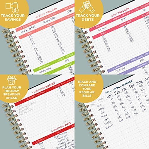 Clever Fox Budget Planner & Monthly Bill Organizer With Pockets. Expense Tracker, Budgeting Journal & Financial Book. Large, 8x9.5" (Black)