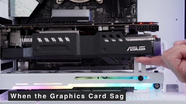 AsiaHorse Graphics Card Cooler with ARGB 5V 3Pin LED and Three 80mm Fans, RGB LED Graphics Card Holder, GPU Cooler Easy Installation-Black
