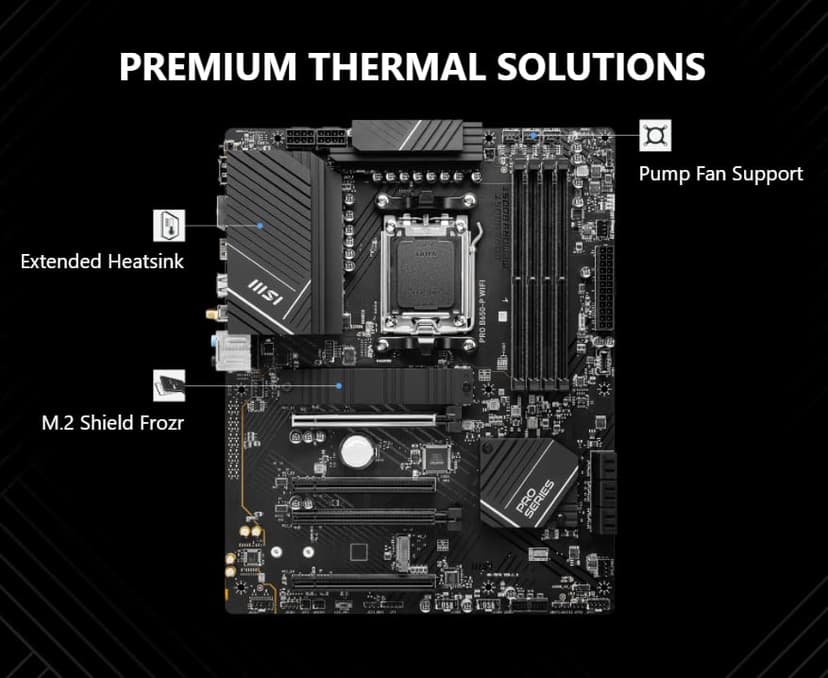 INLAND MSI PRO B650-P WiFi Motherboard with AMD Ryzen 7 7700X 6-Core Desktop Processor (AMD AM5, ATX, DDR5, PCIe 4.0)