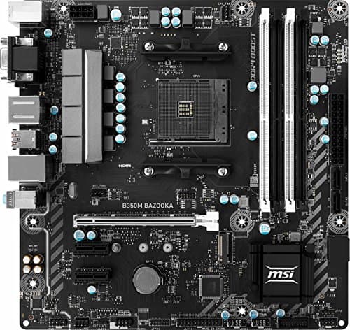 MSI Gaming AMD Ryzen B350 DDR4 VR Ready HDMI USB 3 CFX micro-ATX Motherboard (B350M BAZOOKA)