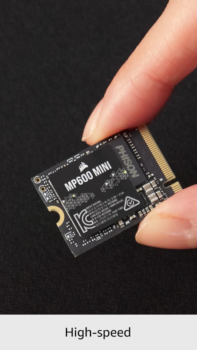 Corsair MP600 MINI 1TB M.2 NVMe PCIe x4 Gen4 2 SSD – M.2 2230 – Up to 7,000MB/sec Sequential Read – High-Density 3D TLC NAND – Great for Steam Deck and Microsoft Surface – Black